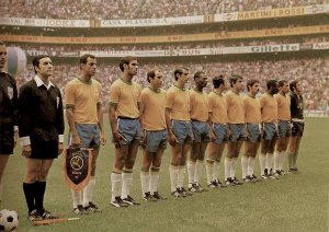 Le Brésil en finale de la Coupe du Monde 1970 à Mexico.