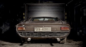 Arrière de la Lamborghini Miura P400S offerte par Aristote Onassis à Stamatis Kokotas.