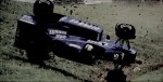 Sortie de piste d'Andrea de Cesaris lors du Grand Prix d'Autriche de 1985, à bord de sa Ligier JS25