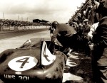 Jaguar Type D aux 24 Heures du Mans 1956, menée à la victoire par le duo Ninian Sanderson et Ron Flockhart