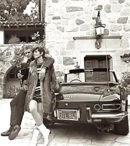 Steve McQueen, Neile Adams et Ferrari 330 GTC