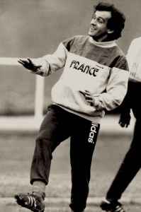 Michel Platini à l'entraînement.
