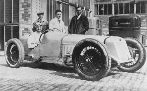 Louis Chiron à bord de la Delage 15 S 8 qu'il emmena à la 7ème place lors des 500 miles d'Indianapolis 1929
