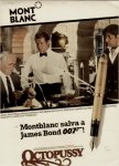 Montblanc a associé son nom aux fameux gadgets de James Bond en fournissant un salvateur stylo doré à l'agent secret dans 'Octopussy' (1983).