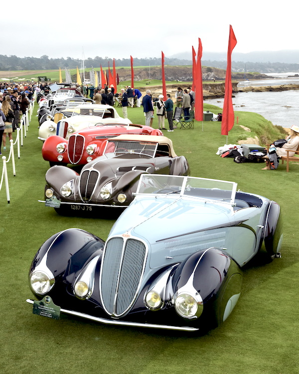 Le constructeur français Delahaye est toujours largement mis à l'honneur lors du concours d'élégance de Pebble Beach